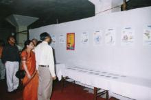 Ozone Story Exihibition Shri V.N. Warhade, Director,Environment Dept.,GoM, and Prof. Rashmi Patil, IIT,Powai observing the â€˜Ozone Storyâ€™ exhibition after its inauguration.